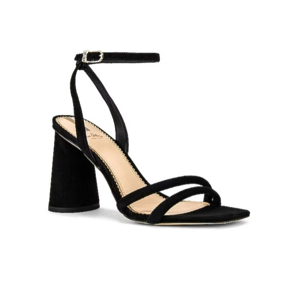 Sam Edelman Kia Suede Ankle Strap Heel Sandals Black Women's Size 10M Square Toe - Picture 1 of 16